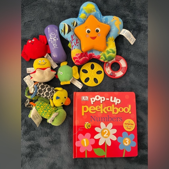 LARGE Fun baby rattle toys and book bundle - Picture 1 of 1